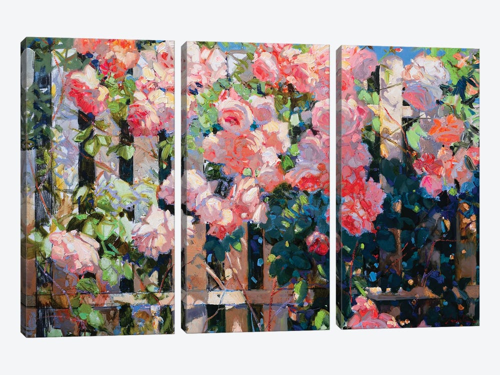Rose Garden by Khanlar Asadullayev 3-piece Canvas Art
