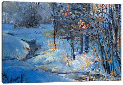 Winter Canvas Art Print - Blue Art