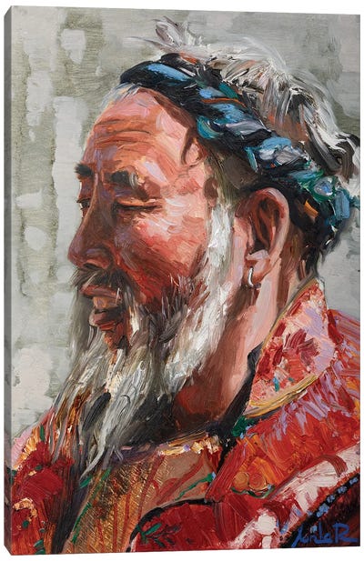 Asian Portrait Canvas Art Print - Khanlar Asadullayev