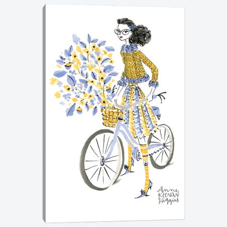 Woman On Bike Canvas Print #KHG13} by Anne Keenan Higgins Canvas Print