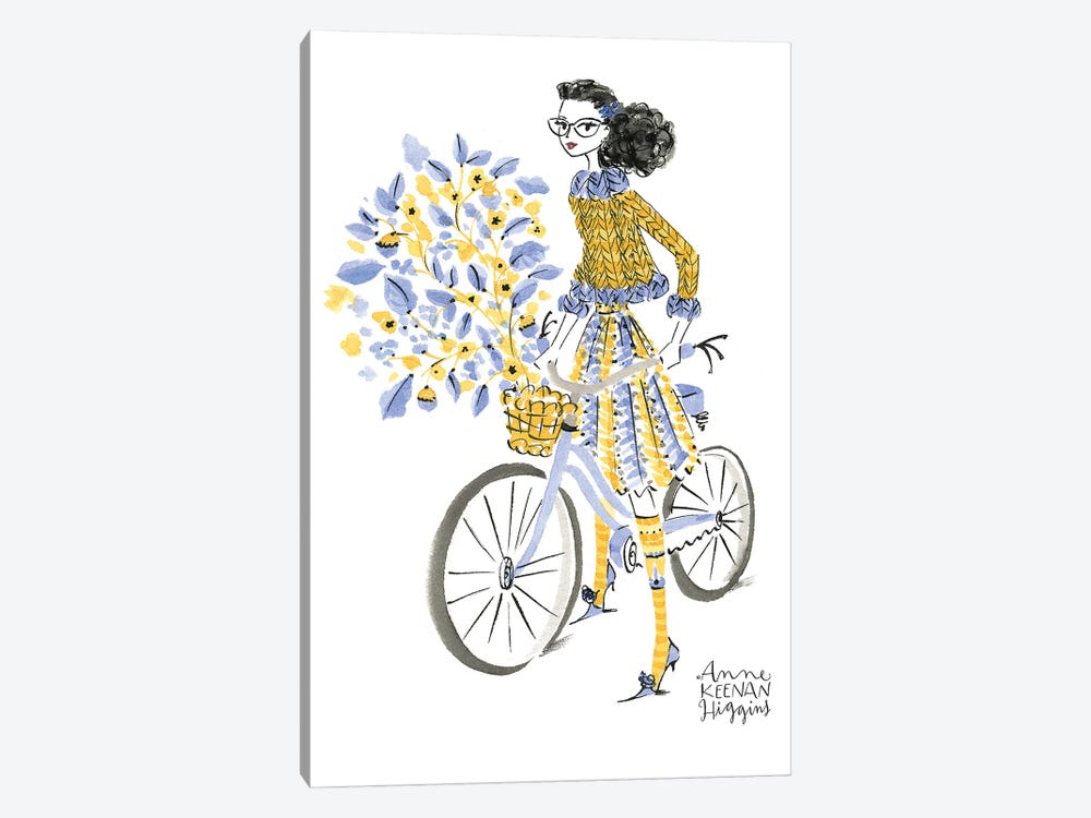 Woman On Bike by Anne Keenan Higgins 1-piece Canvas Wall Art