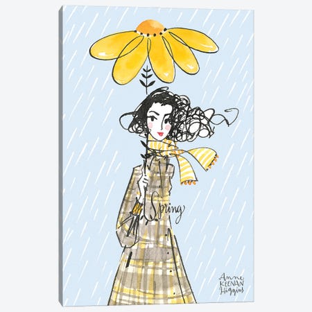 Yellow Flower Umbrella Canvas Print #KHG24} by Anne Keenan Higgins Canvas Art Print