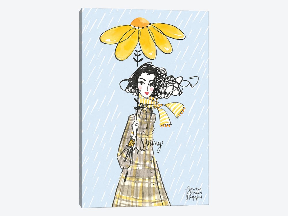 Yellow Flower Umbrella by Anne Keenan Higgins 1-piece Canvas Art