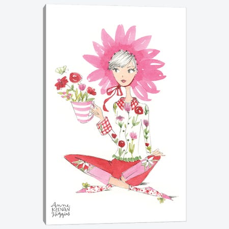 Flower Bonnet Canvas Print #KHG25} by Anne Keenan Higgins Art Print