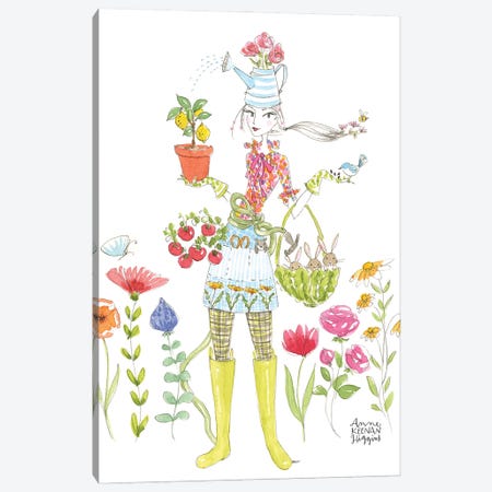 Ultimate Gardening Girl Canvas Print #KHG27} by Anne Keenan Higgins Art Print