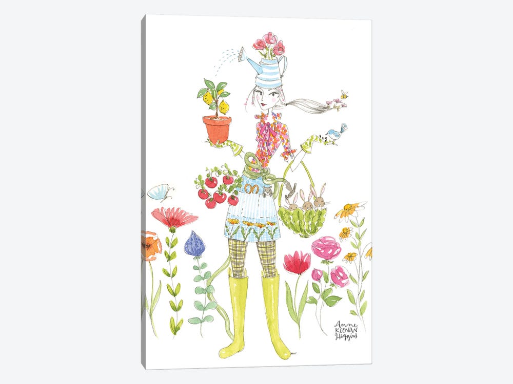 Ultimate Gardening Girl by Anne Keenan Higgins 1-piece Canvas Art Print