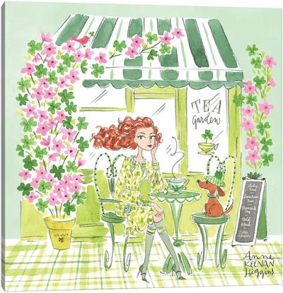 Green Tea Cafe Canvas Art Print - Anne Keenan Higgins