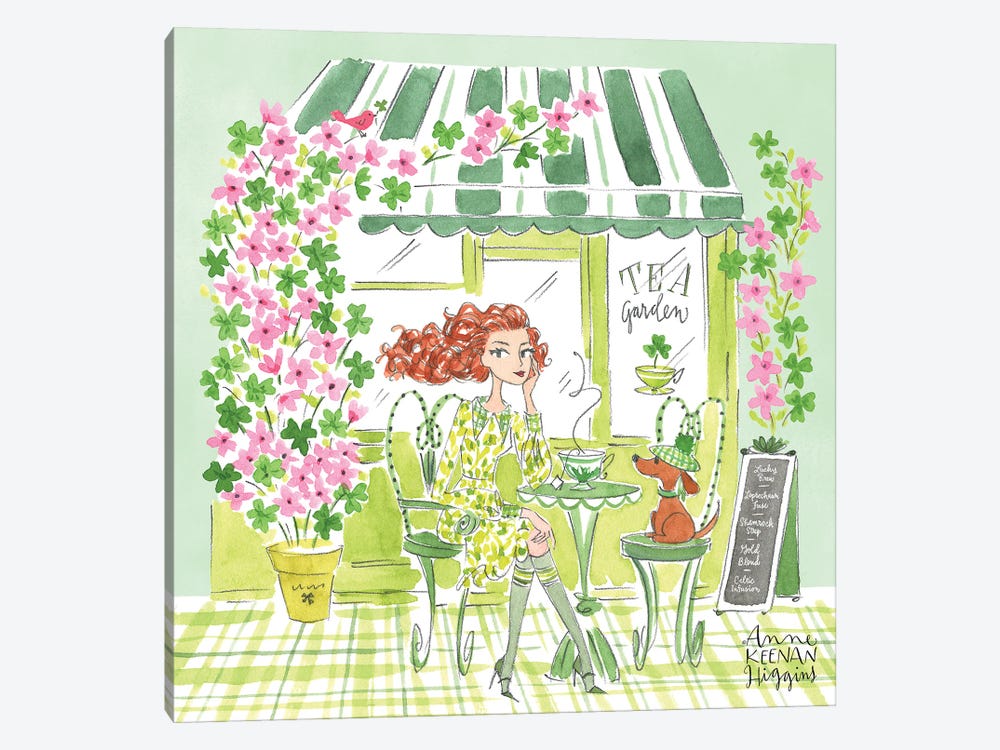 Green Tea Cafe by Anne Keenan Higgins 1-piece Canvas Print