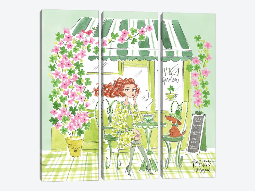 Green Tea Cafe by Anne Keenan Higgins 3-piece Canvas Print