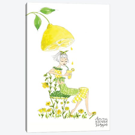 Lemonade Girl Canvas Print #KHG41} by Anne Keenan Higgins Canvas Wall Art