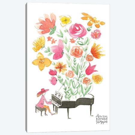 Piano Garden Canvas Print #KHG54} by Anne Keenan Higgins Canvas Wall Art