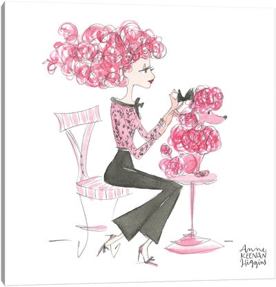 Pink Poodle Do Canvas Art Print - Anne Keenan Higgins