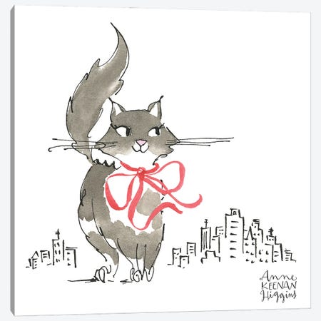 City Cat Canvas Print #KHG5} by Anne Keenan Higgins Canvas Wall Art
