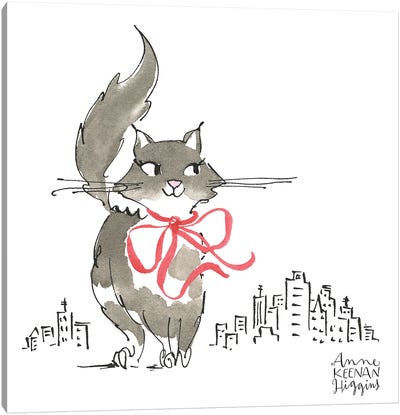 City Cat Canvas Art Print - Anne Keenan Higgins