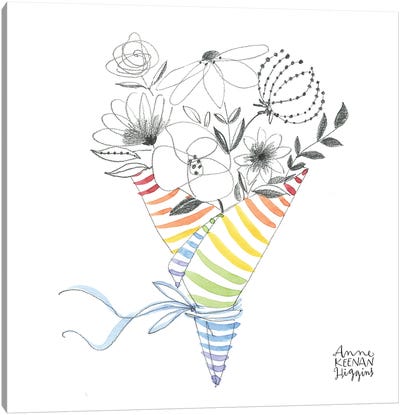 Rainbow Bouquet Canvas Art Print - Anne Keenan Higgins