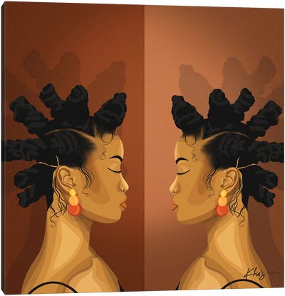 Bantu Knots Canvas Art Print - Black History Month