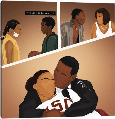 Love And Basketball Canvas Art Print - Valentine's Day Art