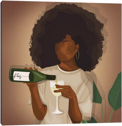 Wine Down Canvas Art Print - Self-Care Art