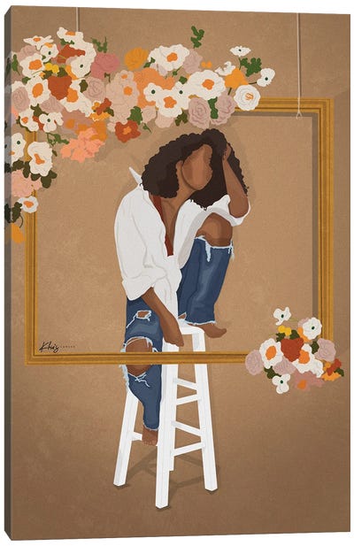 Bloom With Grace Canvas Art Print - Floral Portrait Art