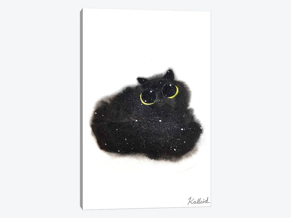 Sparkly Black Cat by Kalleidoscape Design 1-piece Canvas Art Print