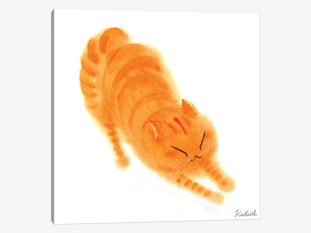 Stretchy Orange Cat by Kalleidoscape Design 1-piece Canvas Art Print
