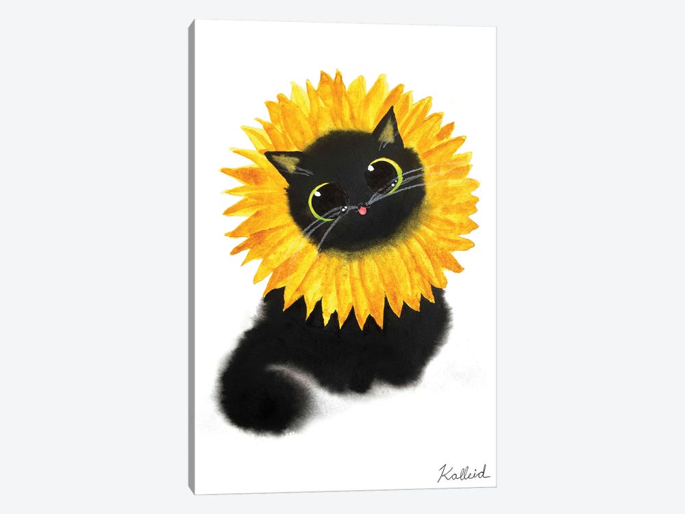Sunflower Cat by Kalleidoscape Design 1-piece Canvas Print