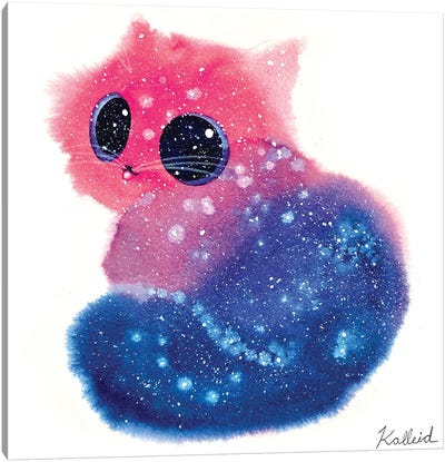 Bi Pride Cat Canvas Art Print - Kalleidoscape Design