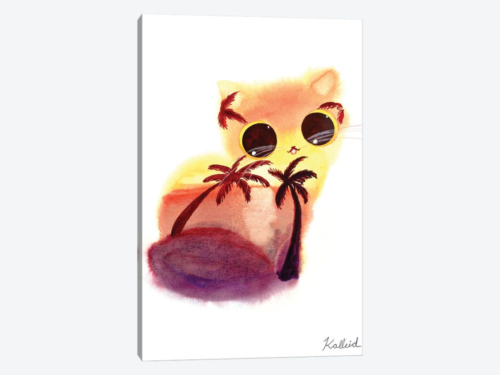 Sunset Island Cat by Kalleidoscape Design 1-piece Art Print