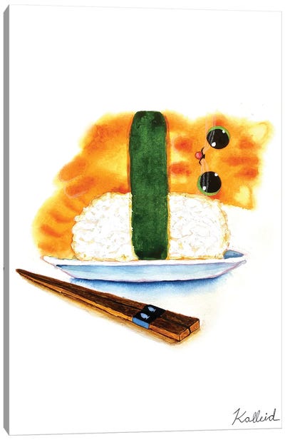 Sushi Orange Cat Canvas Art Print - Sushi