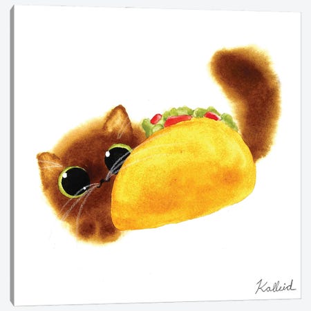 Taco Cat Canvas Print #KHK113} by Kalleidoscape Design Canvas Artwork
