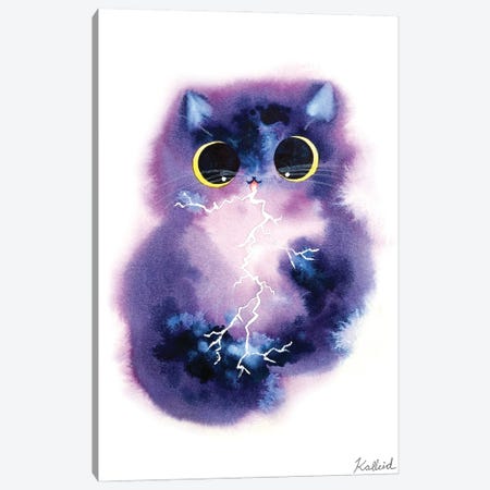 Thunderstorm Cat Canvas Print #KHK116} by Kalleidoscape Design Canvas Print