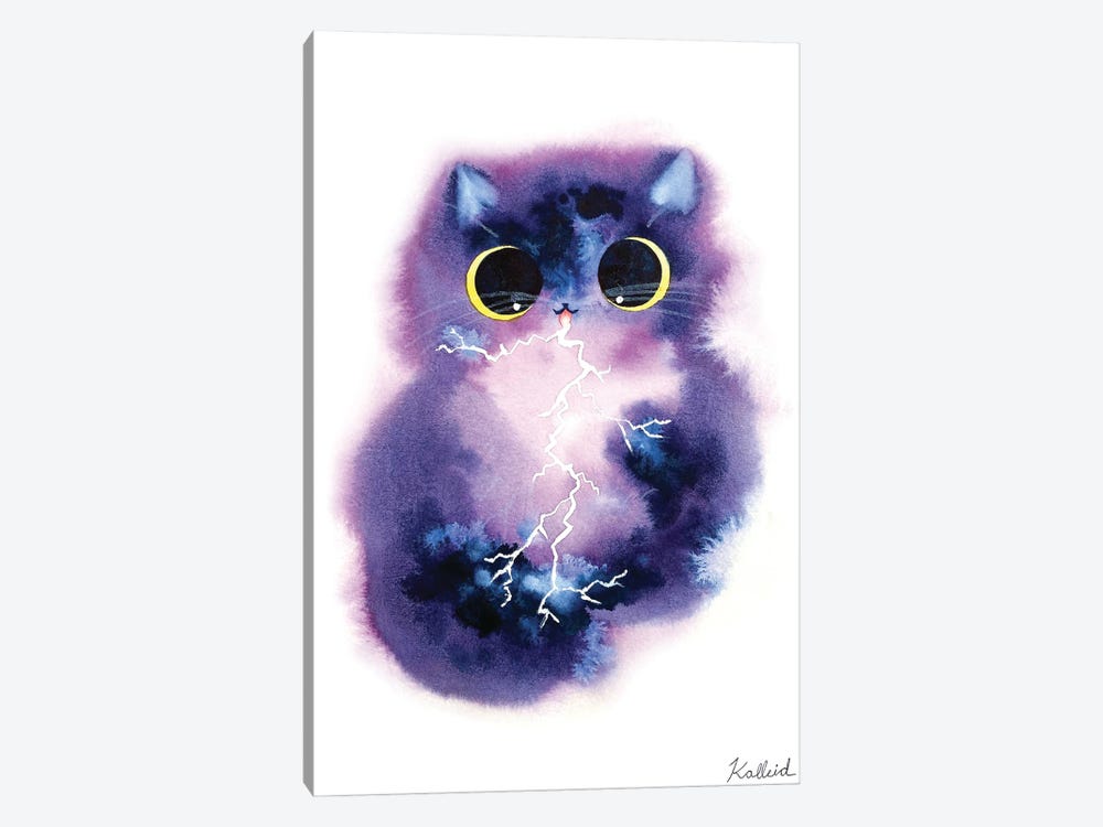 Thunderstorm Cat by Kalleidoscape Design 1-piece Canvas Print