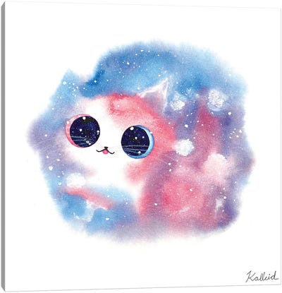Trans Galaxy Kitty Canvas Art Print - Kalleidoscape Design