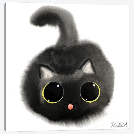 Black Cat Canvas Print #KHK11} by Kalleidoscape Design Canvas Art Print