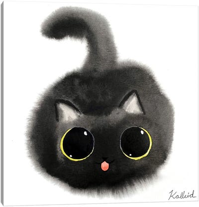 Black Cat Canvas Art Print - Kalleidoscape Design