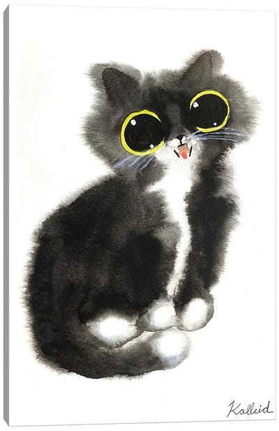 Tuxedo Cat Canvas Art Print - Tuxedo Cat Art