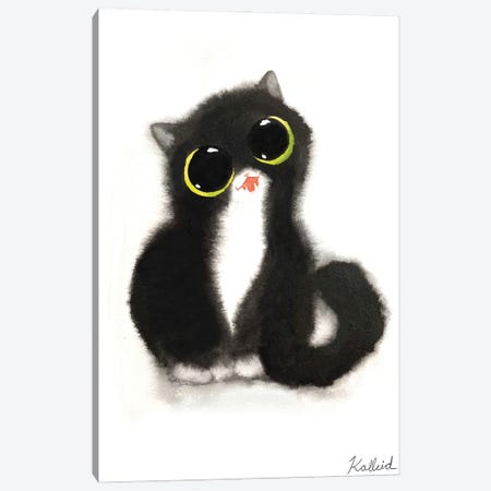 Tuxedo Kitty Canvas Print #KHK121} by Kalleidoscape Design Art Print