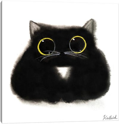 Tuxedo Loaf Canvas Art Print - Tuxedo Cat Art