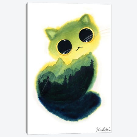 Twilight Mountain Cat Canvas Print #KHK123} by Kalleidoscape Design Canvas Art Print