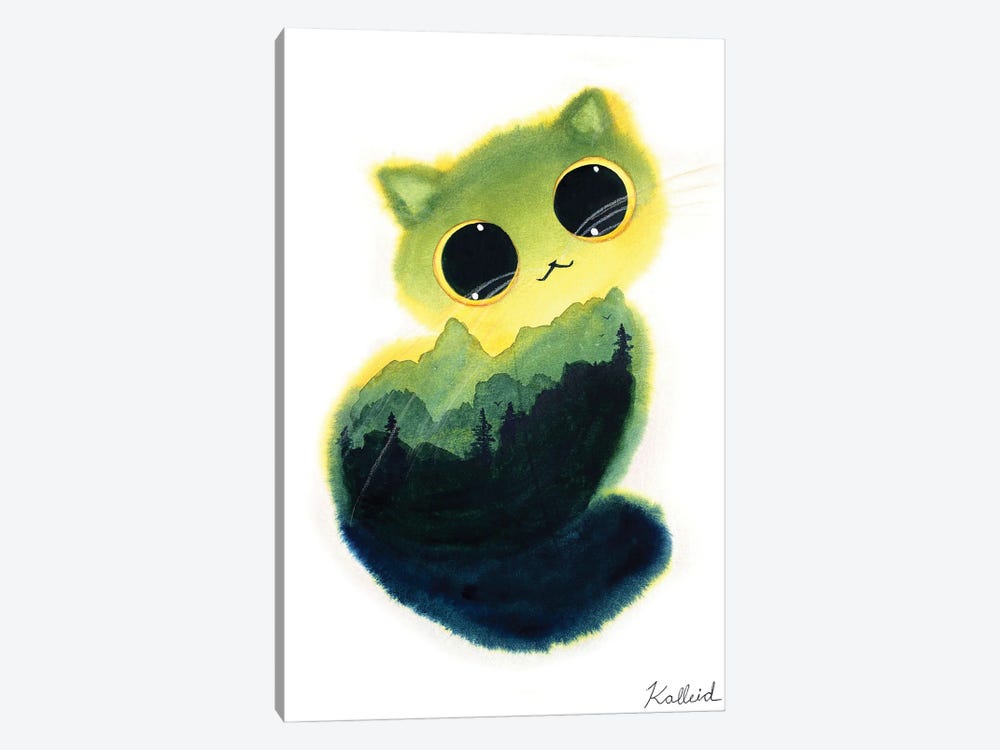 Twilight Mountain Cat by Kalleidoscape Design 1-piece Canvas Print