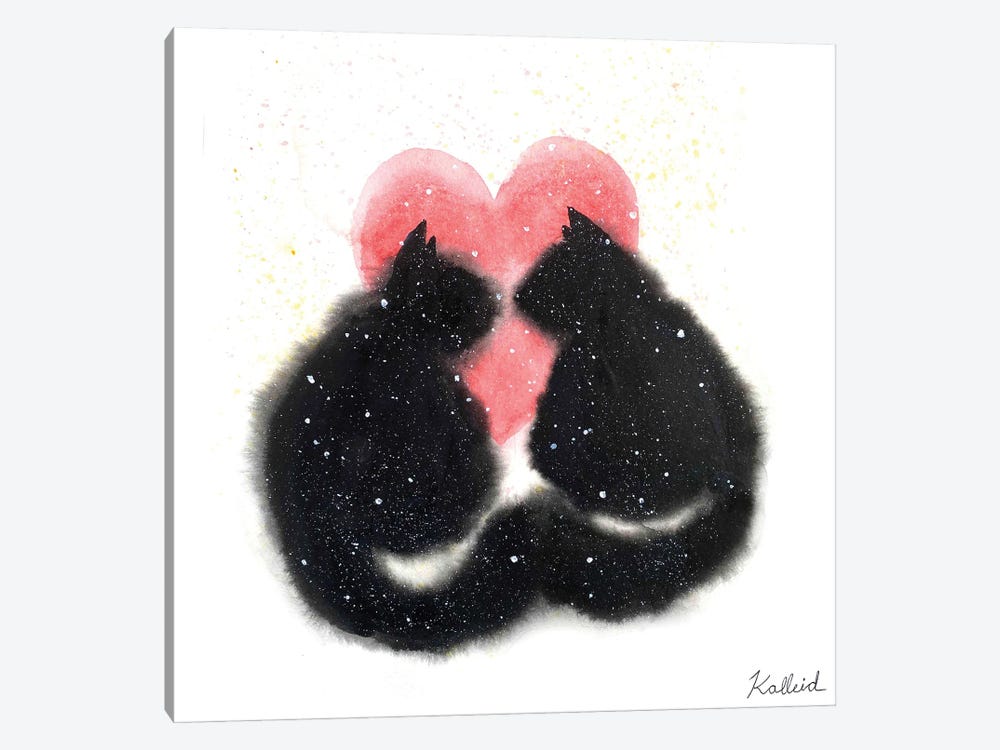 Two Love Cats by Kalleidoscape Design 1-piece Canvas Art