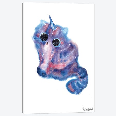Unicorn Cat Canvas Print #KHK125} by Kalleidoscape Design Canvas Artwork