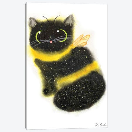 Bumblebee Cat Canvas Print #KHK16} by Kalleidoscape Design Canvas Art