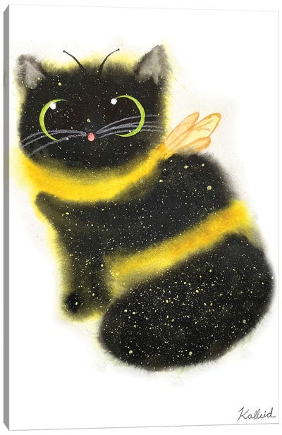 Bumblebee Cat Canvas Art Print - Friendly Mythical Creatures