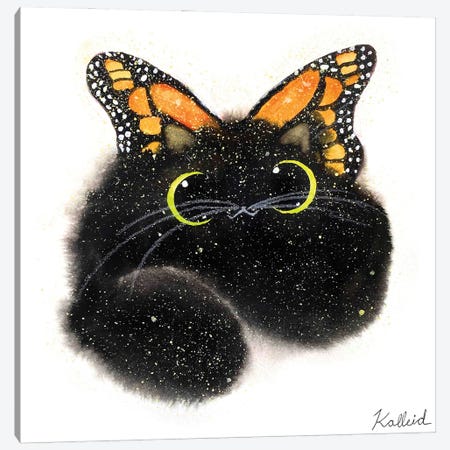 Butterfly Cat Canvas Print #KHK17} by Kalleidoscape Design Canvas Art