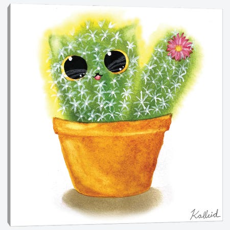 Cactus Cat Canvas Print #KHK18} by Kalleidoscape Design Canvas Print