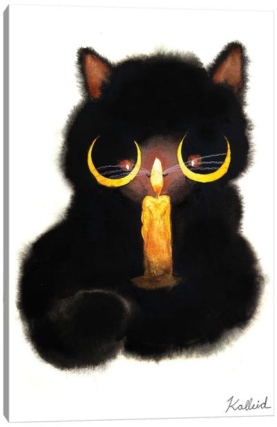 Candle Cat Canvas Art Print - Kalleidoscape Design