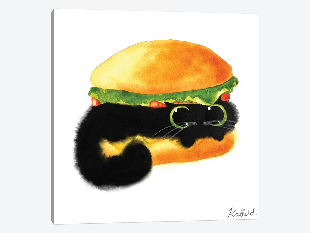 Cat Burger by Kalleidoscape Design 1-piece Canvas Art