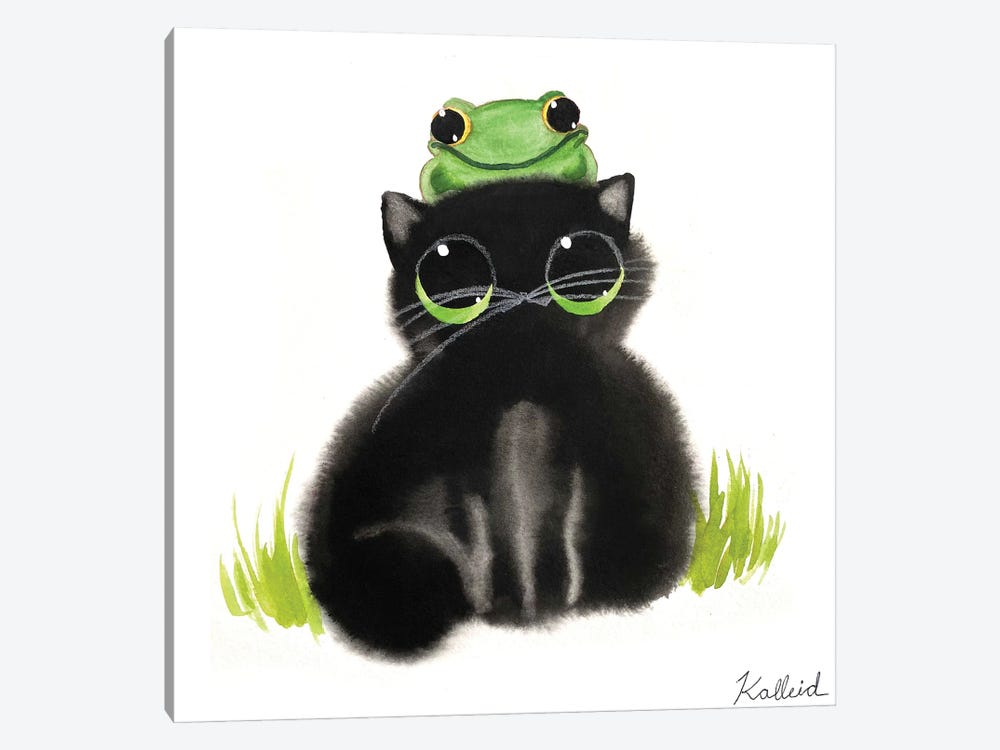 Cat Frog Hat by Kalleidoscape Design 1-piece Canvas Art Print