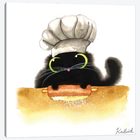 Chef Cat Canvas Print #KHK27} by Kalleidoscape Design Art Print